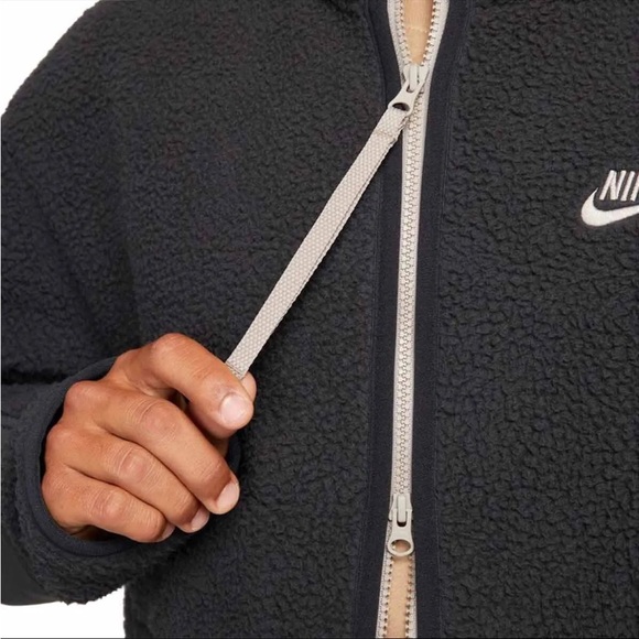 Nike Sportswear Jacket Sherpa Fleece Mens Size XL Black Full Zip DD5021-010 NEW - Picture 5 of 6